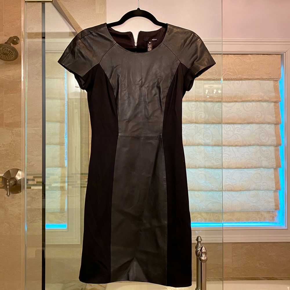 Aqua XS black dress with pleather.